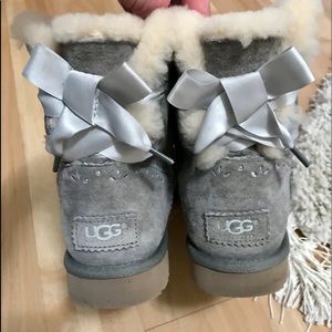Grey Ugg Boots (BAILEY BOW II BOOT)
